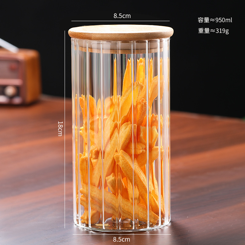 家庭用密封ガラス貯蔵タンク大サイズ貯蔵瓶五穀雑穀缶竹木蓋茶葉缶キャンディー缶|undefined
