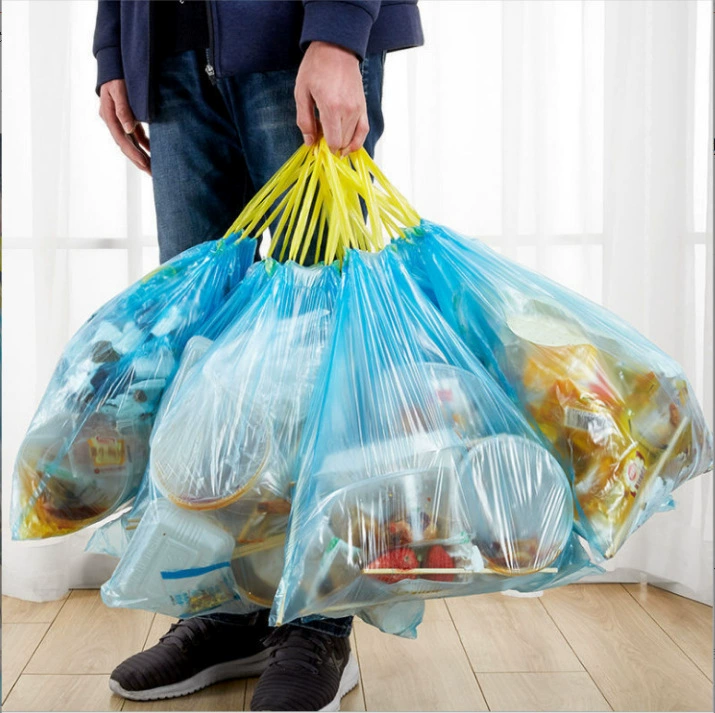Handheld room convenient garbage bag for home use, drawstring