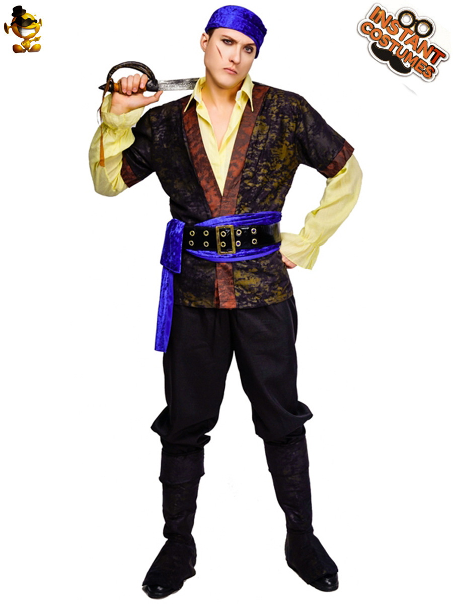 Traje de pirata de hombre grande de Halloween, ropa de fiesta de cosplay, traje de escenario, mascarada transfronteriza