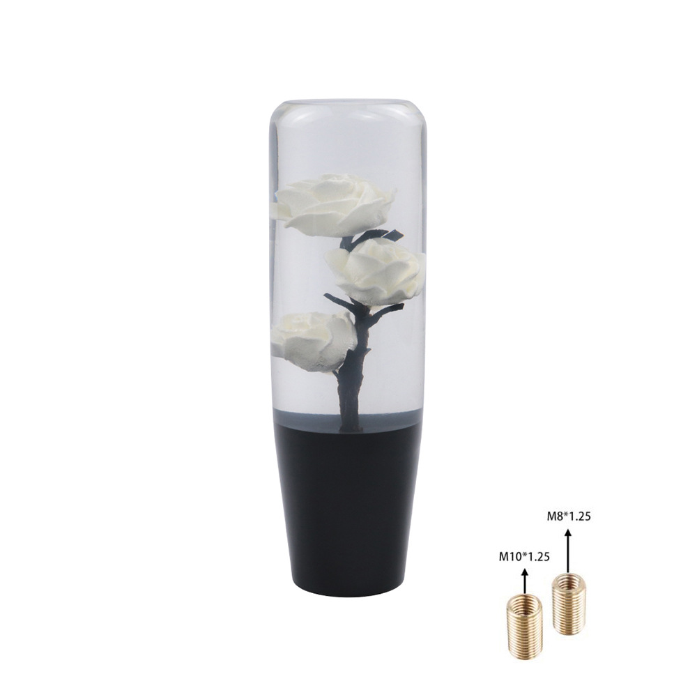 Car modification universal acrylic personality crystal rose gear head shift manual gear shift lever head
