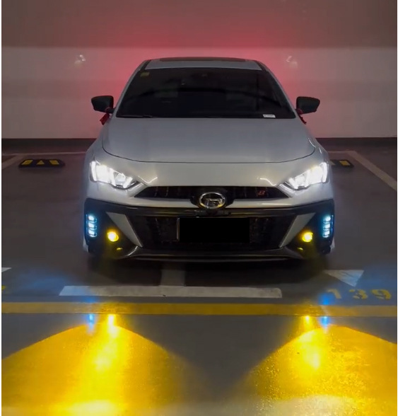 Suitable for Trumpchi Shadow Leopard 2024-Daytime running lights with dual-light fog lights suit three-color modified front bar headlights