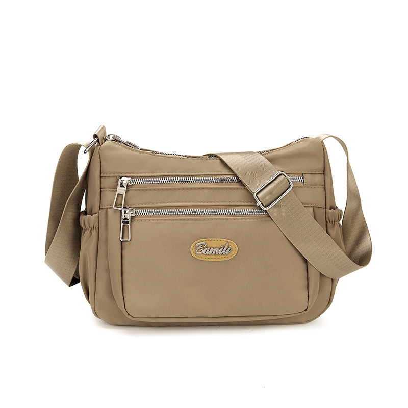 Bolso explosivo, tela de nailon para mujer, bolso de mensajero casual de gran capacidad, bolso de hombro ligero simple para madre de mediana edad para mujer