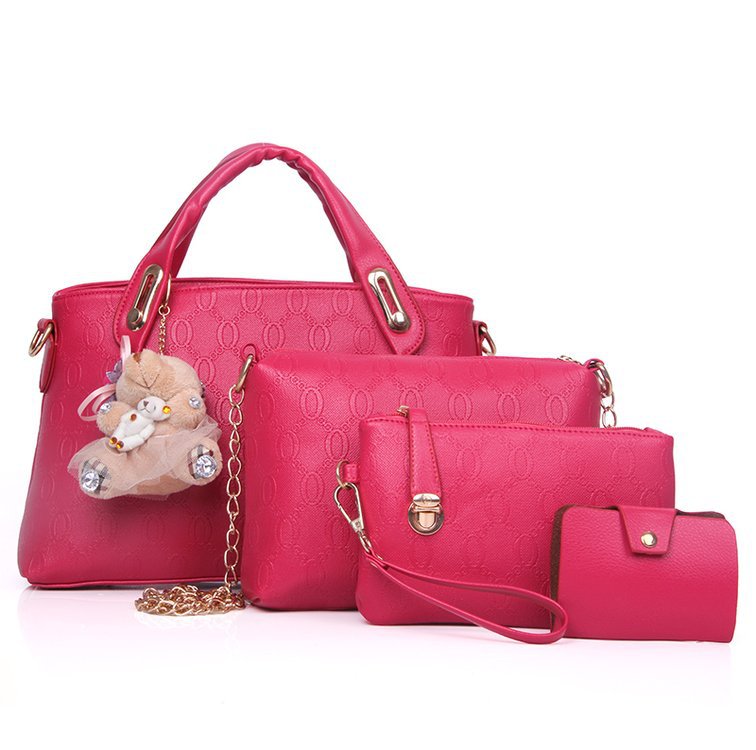 New Bear four-piece set, European and American trend women's single-shoulder bag, crossbody and hand-carry bag, cross-border one-piece delivery worldwide undefined