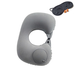 廠家便攜充氣枕u型枕 按壓充氣自動旅行三件套護頸枕充氣枕頭
