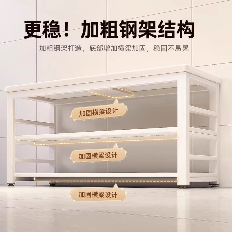 Estante multifuncional de cocina de nuevo estilo, estante de almacenamiento para horno microondas de varios pisos, mesa de corte de verduras doméstica, mesa lateral