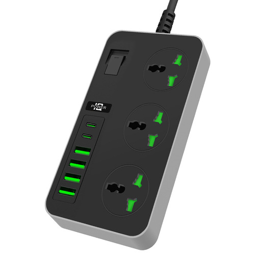 Cross-border high-power USB strip plug home plug with multiple USB ports overcurrent protection multifunction plug power strip adapter