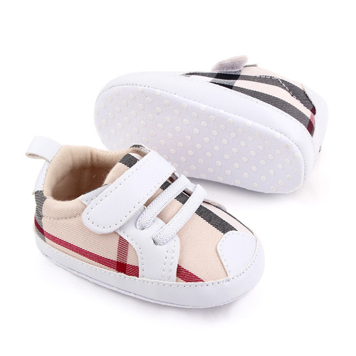0-1 year old fashionable baby shoes plaid baby shoes comfortable soft sole baby toddler shoes spring and autumn 2655