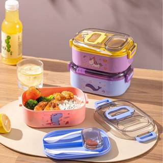 定制饭盒食品级塑料pp分格单双层便当盒可进微波炉学生便携午餐盒