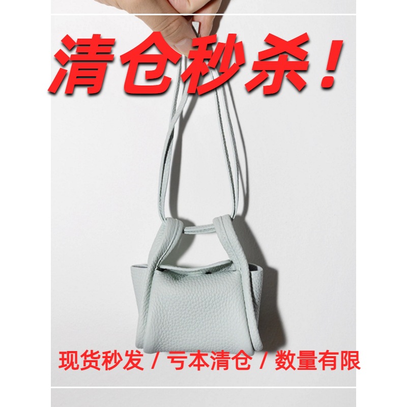 Special Offer Mini Phone Earphone Case Women's Bag Pendant First-Layer Cowhide Handbag Casual Small Square Bag Simple and Versatile