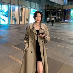 中长款过膝英伦风衣外套女春秋季今年流行休闲小个子立领大衣
