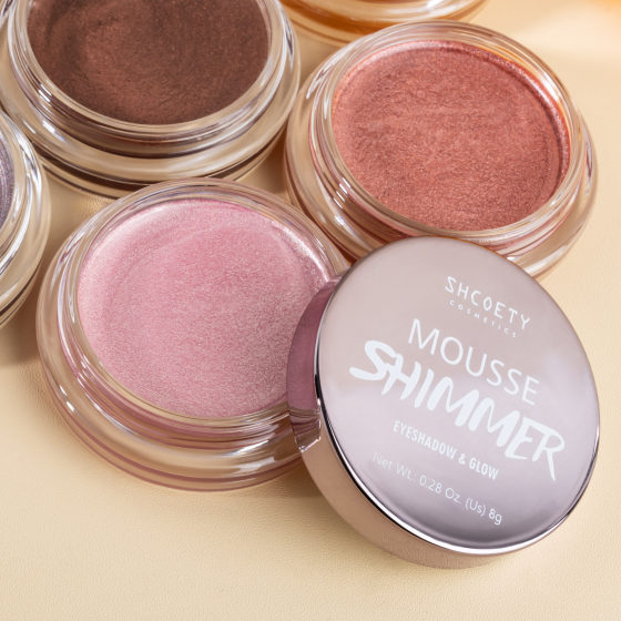 SHCOETY monochrome mousse eye shadow high gloss brightening color eye shadow powder easy to color mermaid face high gloss powder