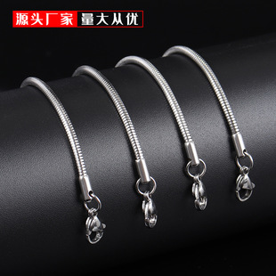 DIY jewelry chain European and American stainless steel round snake bone chain necklace simple men's and women's all-match titanium steel neck chain wholesale