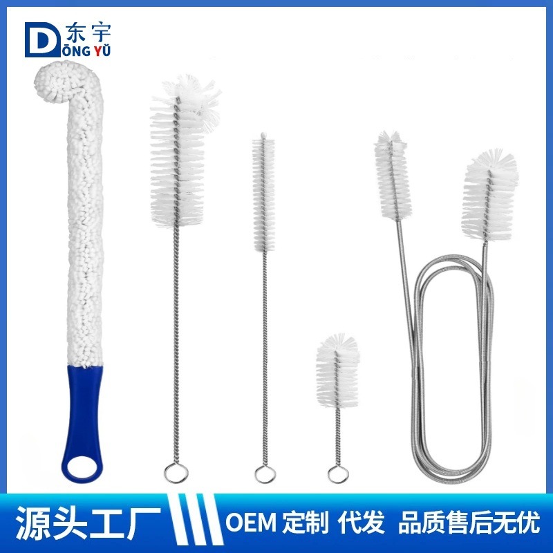 제조 업체 승인 크로스 국경 5 조각 파이프 청소 세트 부드러운 울 수도관 청소 브러시 다양한 병 노즐