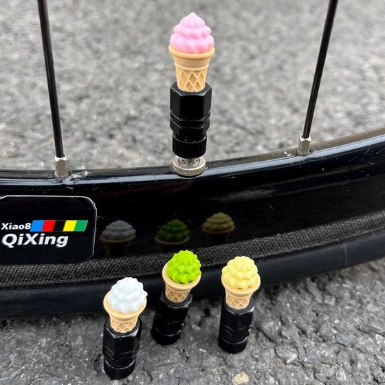 Mountain bike valve core cover cute mouth cap road bike French mouth cap sweet cone decorative folding bike beautiful mouth cap