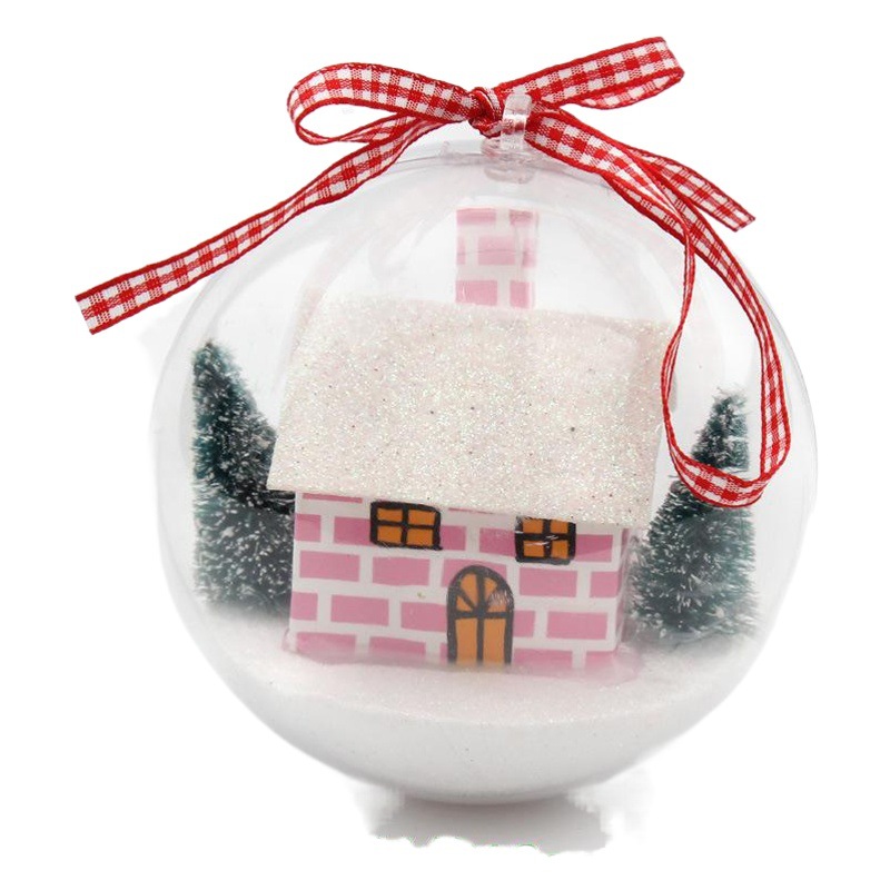 Bola decorativa transparente, bola interior, bola de Navidad, adorno colgante para árbol de Navidad, decoración colgante para techo, arreglo de escena navideña