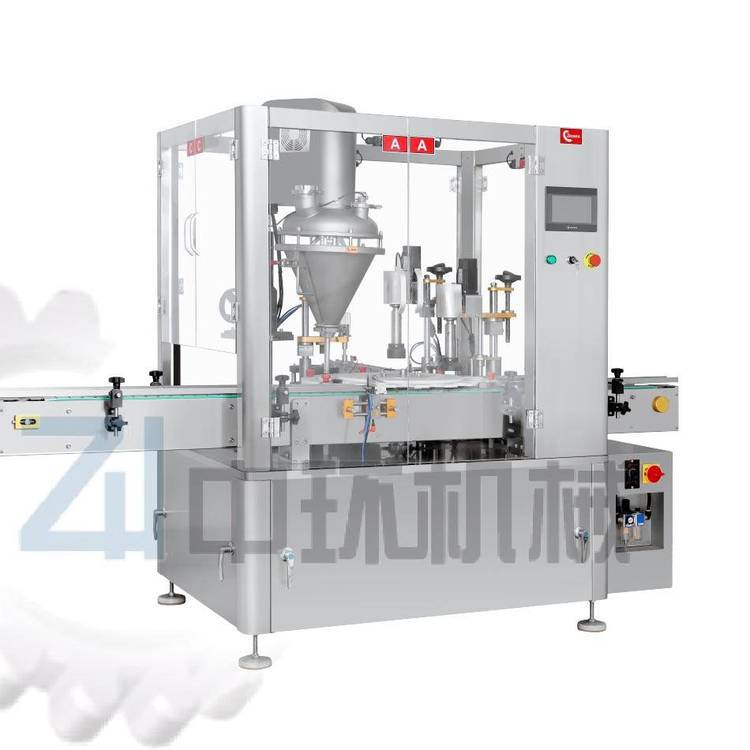 焕彩透亮粉末充填机 光感蜜粉灌装旋盖一体机 全自动粉剂灌装机