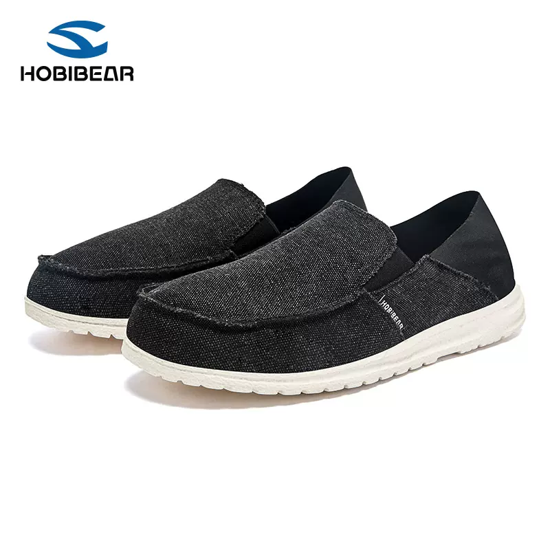哈比熊透气乐福鞋春秋季男士休闲帆布鞋低帮圆头男鞋代发透气新款