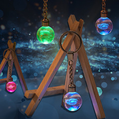 透明發光水晶內雕鑰匙扣 活動小禮品 創意個性背包鑰匙扣掛飾禮品