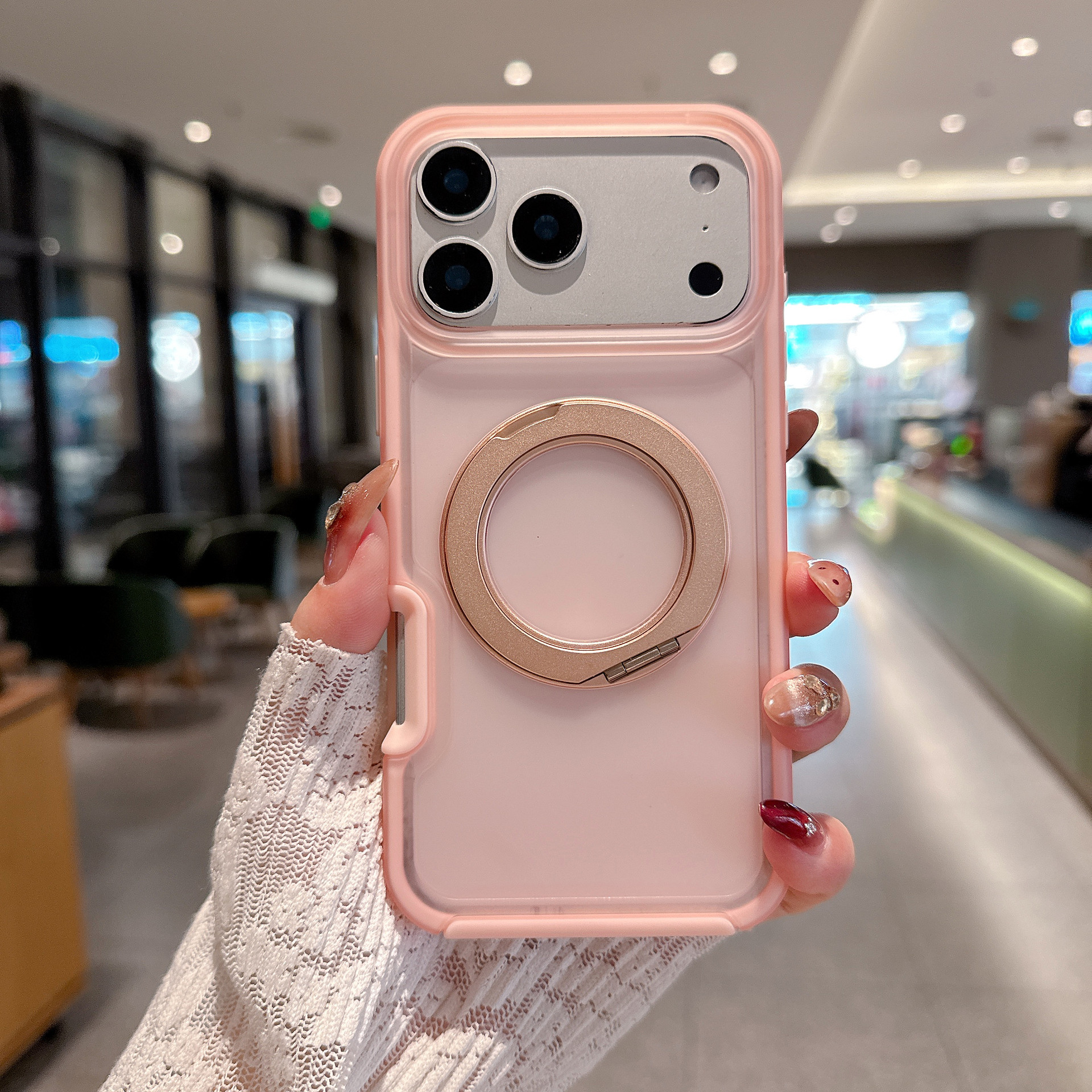 Nuevos productos de explosión transfronteriza adecuados para iPhone17PM 360 soporte grueso de caso de teléfono móvil, piel de caso de teléfono a prueba de caídas