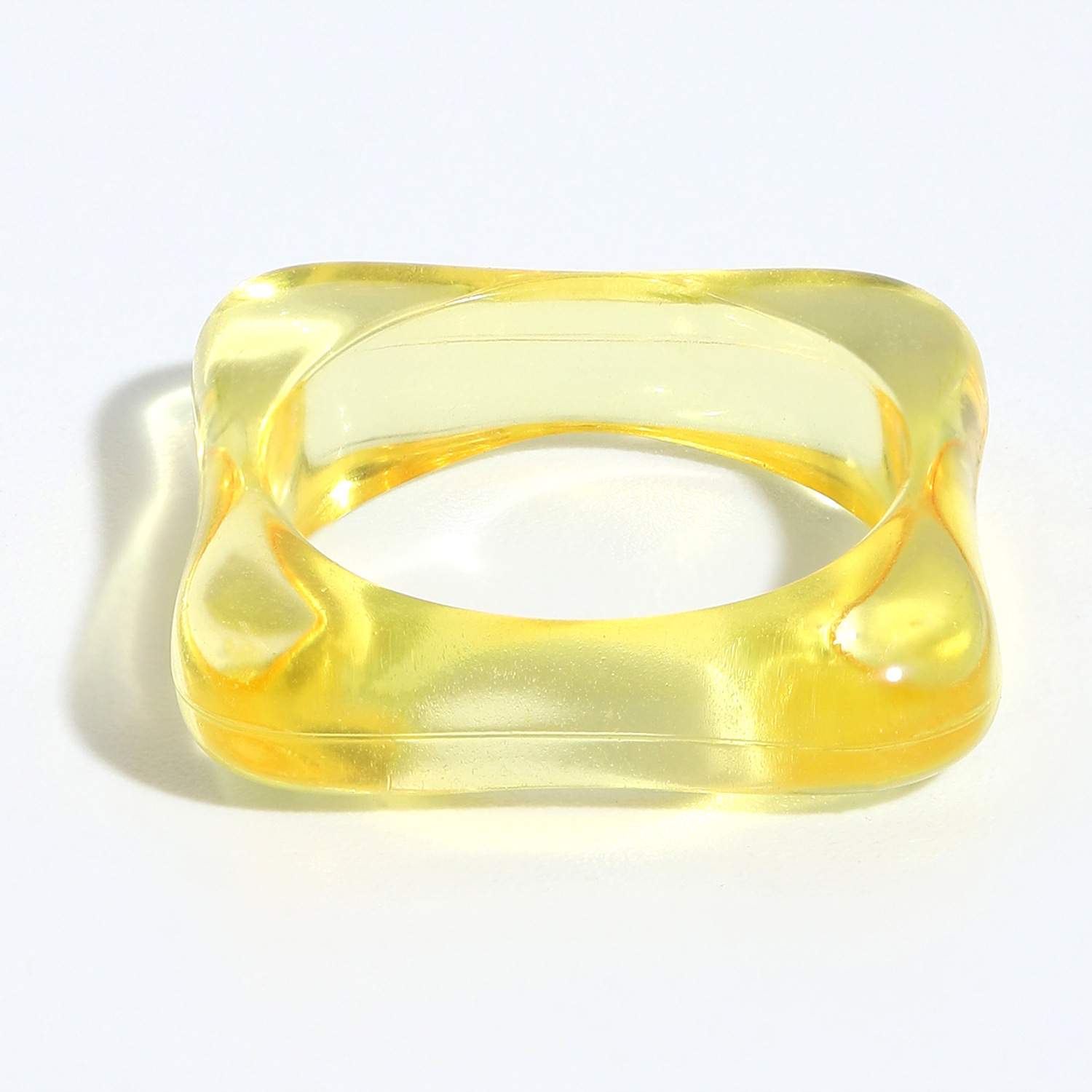 Hip-hop Color Diamond-shaped Resin Ring display picture 3