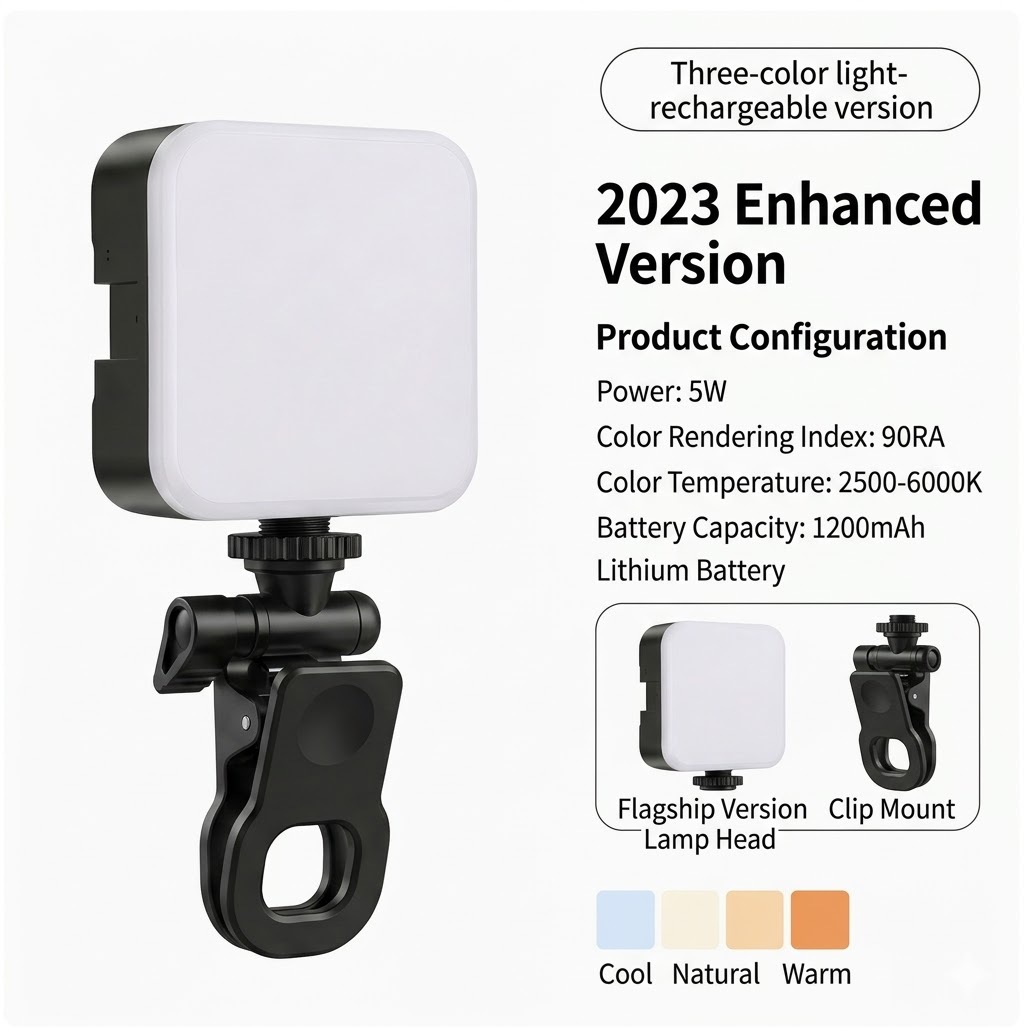 Lámpara de bolsillo mini portátil de tofu portátil de foto selfie fotográfica RGB iluminación de luz al aire libre image 13