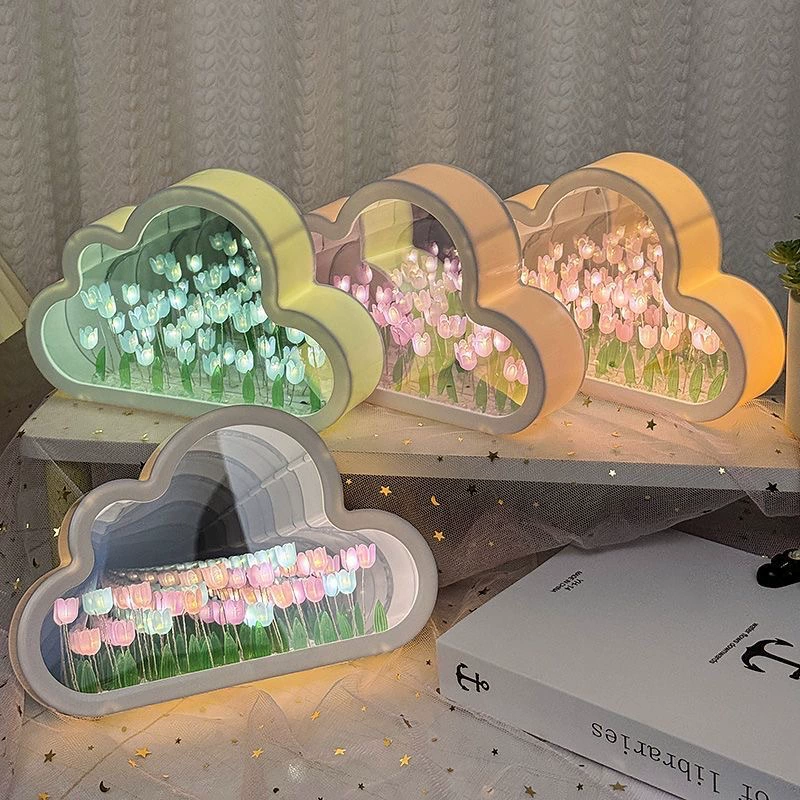 Night light, table lights, creative mirror, handmade, cloud, handicrafts