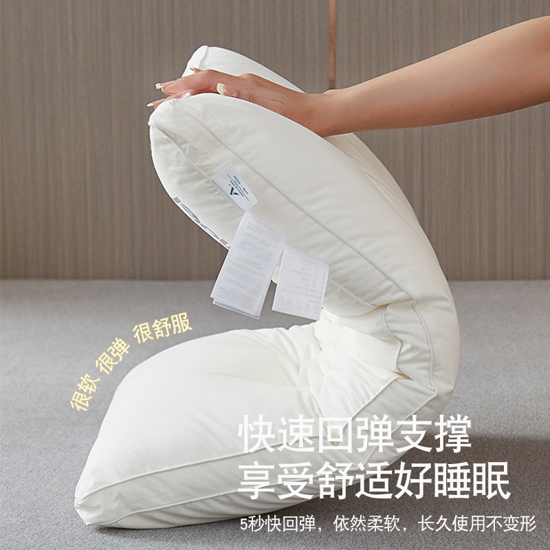 枕頭枕芯家用護頸椎助睡眠一對套裝學生宿舍超柔低枕酒店專用