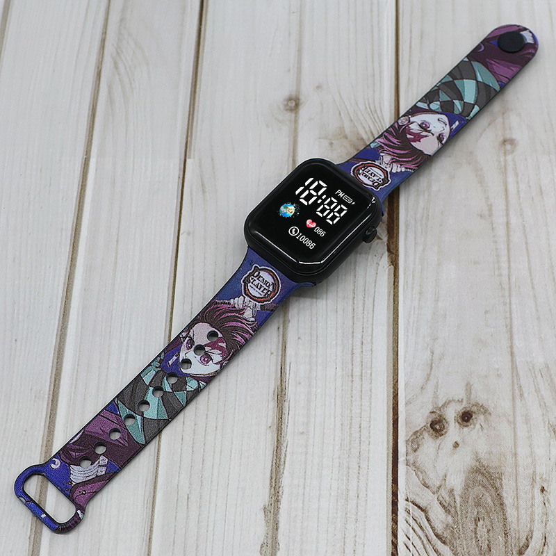 Inventario al por mayor transfronterizo nueva impresión LED tierra reloj electrónico de dibujos animados estudiantes lindos cool reloj táctil