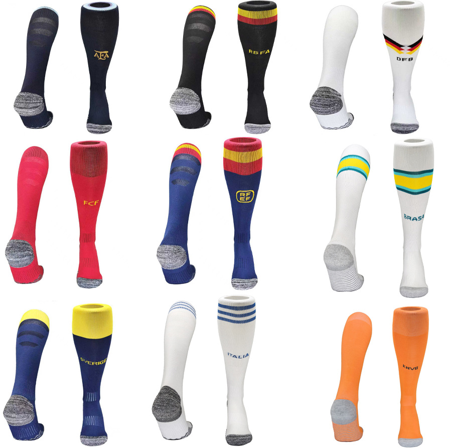 2026 Season National Team Football Socks Competition Towel-Bottomed Football Long Socks Non-Slip Sweat-Absorbent Argentina Portugal