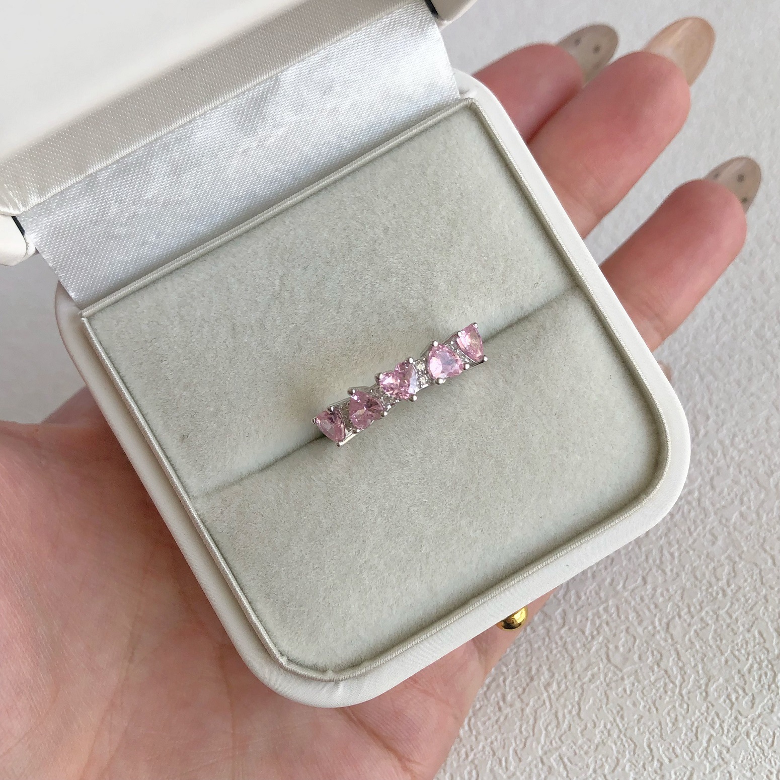 5g Weight Zircon Inlay Material Rings Classification 6, 7, 9 Ring Size 1 Piece Quantity Holiday, Daily Occasion 925 Sterling Silver Material Heart Shape, Bow Knot Pattern Women's Gender Plating, Inlay Design Sweet, Shiny Style 925 Sterling Silver Zircon Heart Shape Bow Knot Rings 33