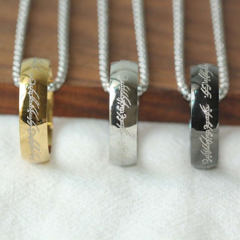 Cross-border explosions retro ring ring ring lady pendant necklace men's trend Joker jewelry wholesale generation