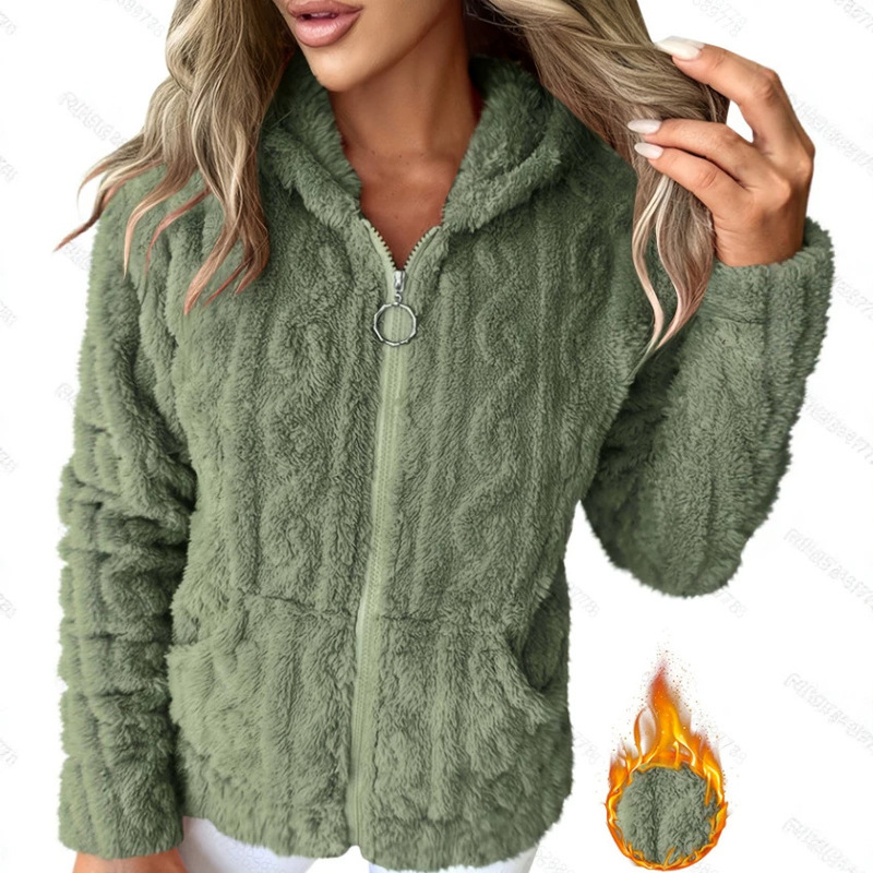 2026 New Cross-Border Amazon Women's Clothing European and American Casual Zipper Jacket Autumn and Winter Sweatshirt