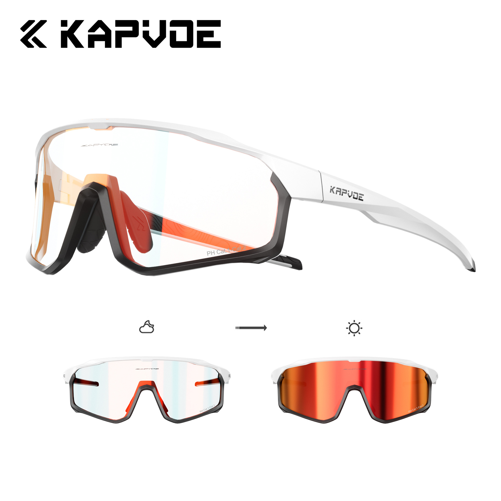 Gafas Fotocromáticas de Ciclismo con Marco Desmontable de TR90, Fotocromático y Anti-Arena, para Deportes al Aire Libre