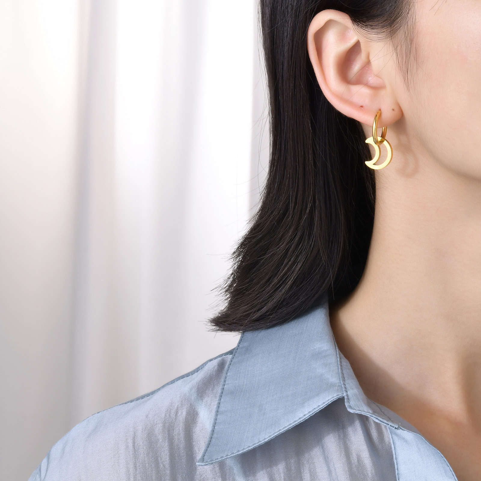 9g Weight 304 Stainless Steel Ear Needle Material Charm Sleeper Hoop Earrings, Drop Earrings Classification 1 Pair Quantity Holiday, Daily Occasion 304 Stainless Steel Material Star, Moon, Heart Shape Pattern Women's Gender Casual, Simple Style Style 1 Pair Casual Simple Style Star Moon Heart Shape 304 Stainless Steel Drop Earrings 19