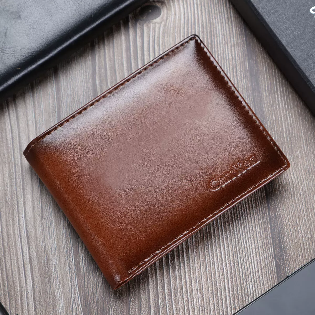 2026新款欧美男士商务短款钱包横款时尚潮流简约两折钱夹厂家批发