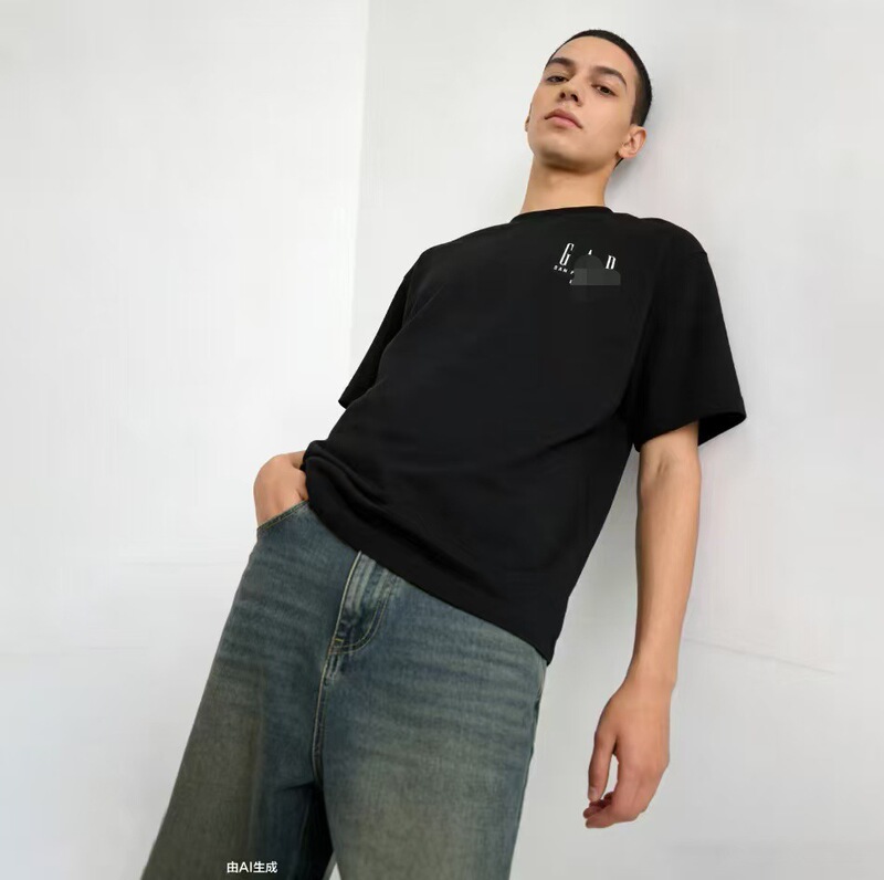 Gap Men's and Women's Clothing 2026 Pure Cotton New Style Printed Logo Round Neck Loose Short-Sleeved T-Shirt Manufacturer Wholesale