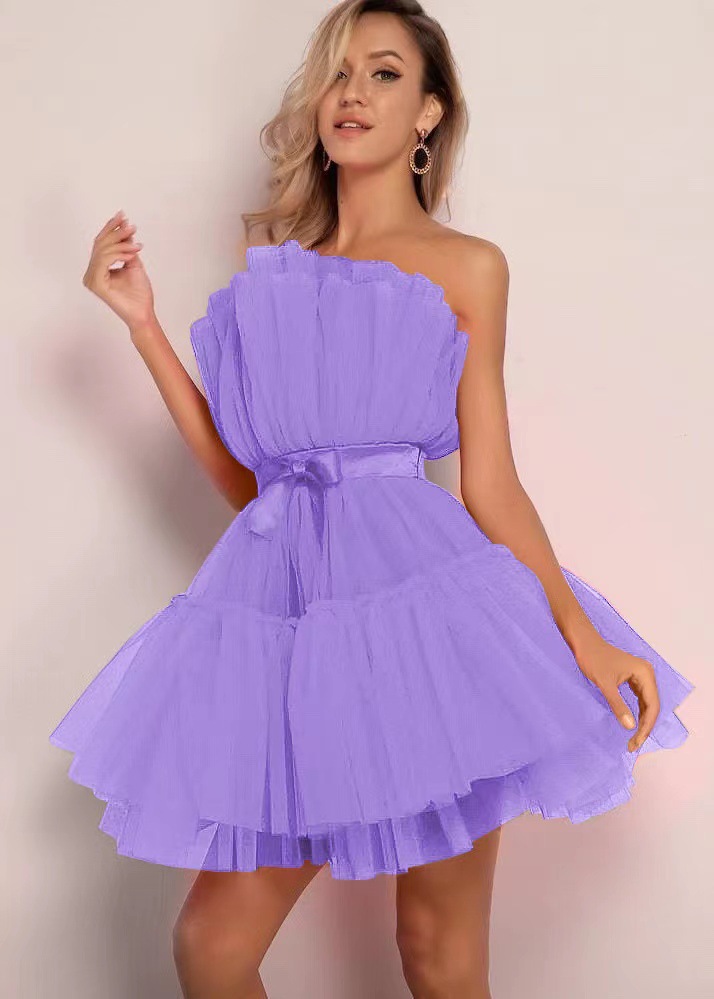 2026 Europa y los Estados Unidos transfronterizos Amazon desean Aliexpress tela de tela de pecho temperamento arco de mariposa falda de vestido