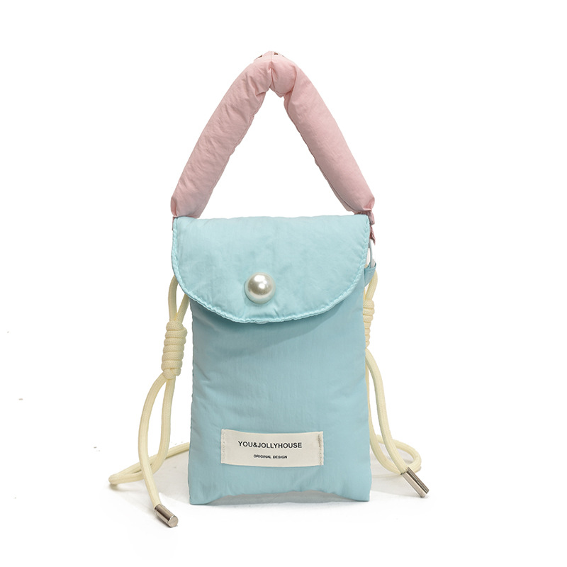 Bolso de teléfono móvil de moda coreana 2025 verano nuevo bolso de hombro con letras casuales bolso de mensajero para mujer