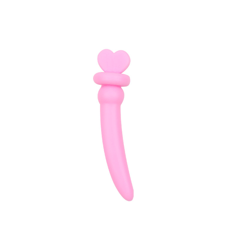Cartoon Crescent Anal Plug, Purple Bear TPE Design, Smooth Non-Vibrating Insert — detail image 10