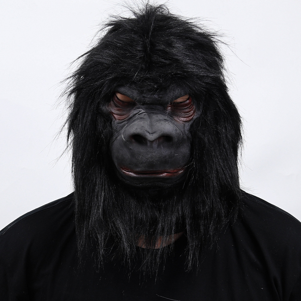 ゴリラ金剛マスク動物頭セットハロウィーンラテックスマスク対外貿易ホラーショー道具メーカー直販
