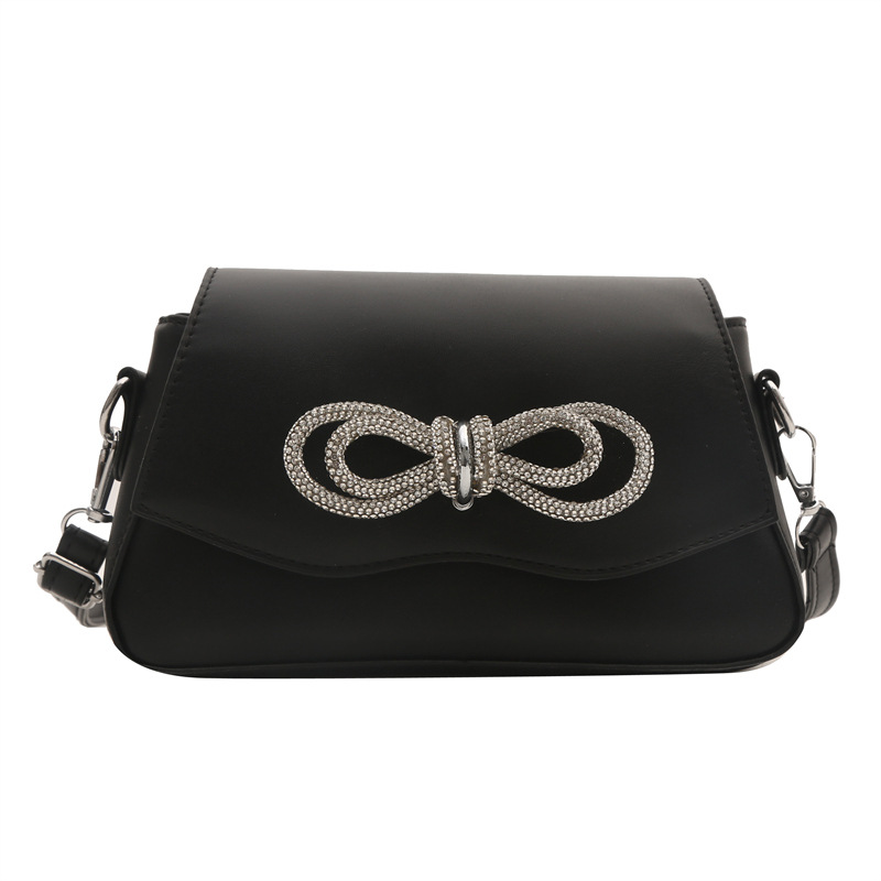 2024 primavera y el verano de moda bowknot bolso de las mujeres de alto grado rhinestone brillante cristal hombro bolsa de mensajero bolsas de todo el partido
