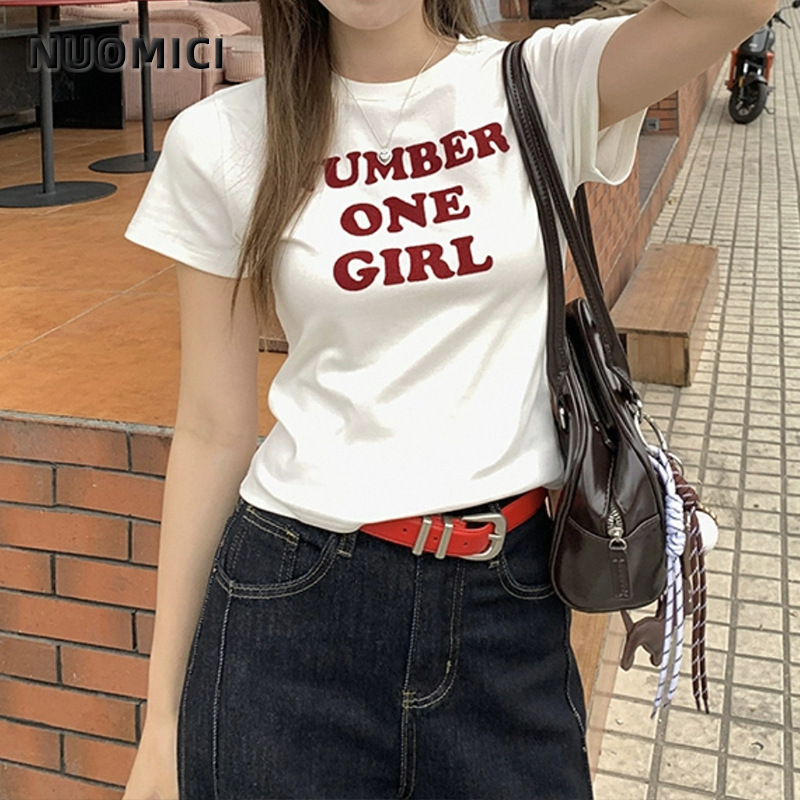 アルファベットプリント半袖レディースtシャツ2025新品ファッションレディーススリムトレンチコートレディース夏高級感|undefined
