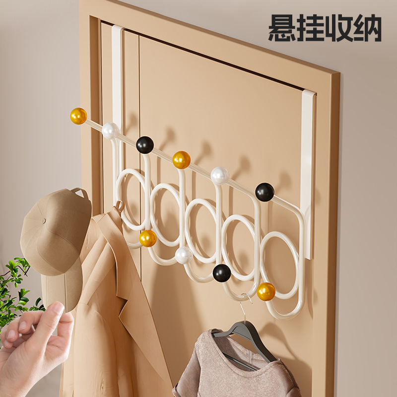 衣帽架门后置物架家用衣服收纳架门上挂架卧室挂衣架包包放置架|undefined