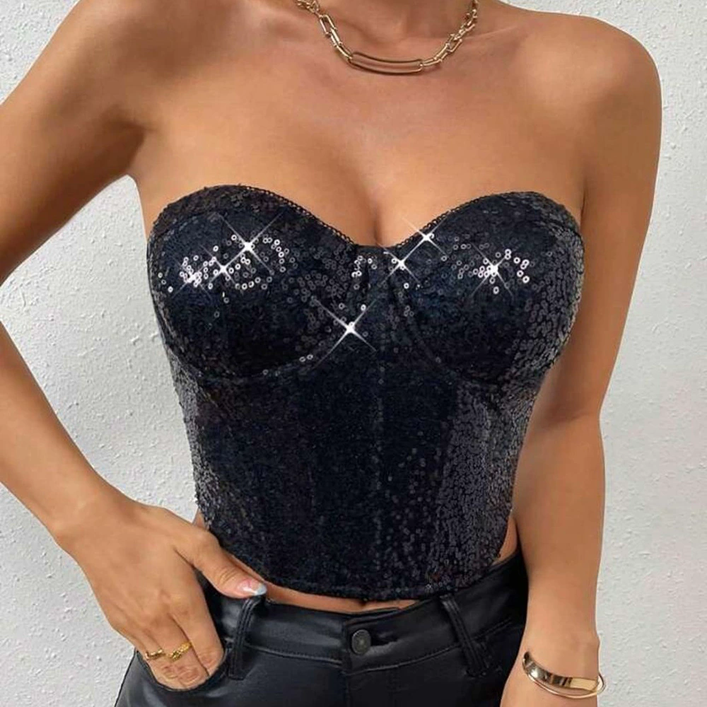 Корсет Noble Q01290 2025 новая модель эксклюзивный для slim-fit подтягивающий с открытым пупком на молнии и пайетками для коррекции фигуры