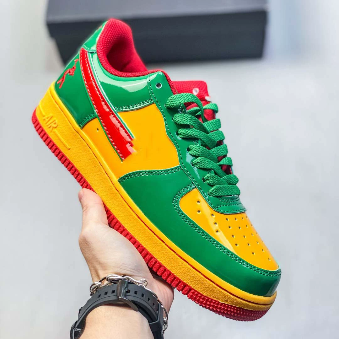 Putian Cross-Border Air Force Sneakers Af1 Kobe Bryant Co-Branded Casual Shoes for Workers Patent Leather Comfortable Trendyy Sports Shoes for Men