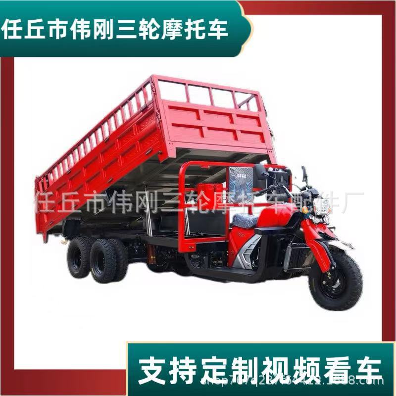 motocicleta de nueve ruedas auto descarga de combustible de carga pesada Wangjia camión agrícola camión de construcción de gasolina triciclo de carga pesada
