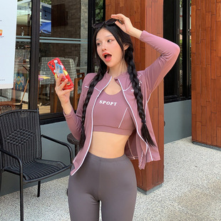 Korean version of Dongdaemun ins wind sunscreen swimsuit women's conservative long sleeve split sports diving surfing wholesale swimming suit