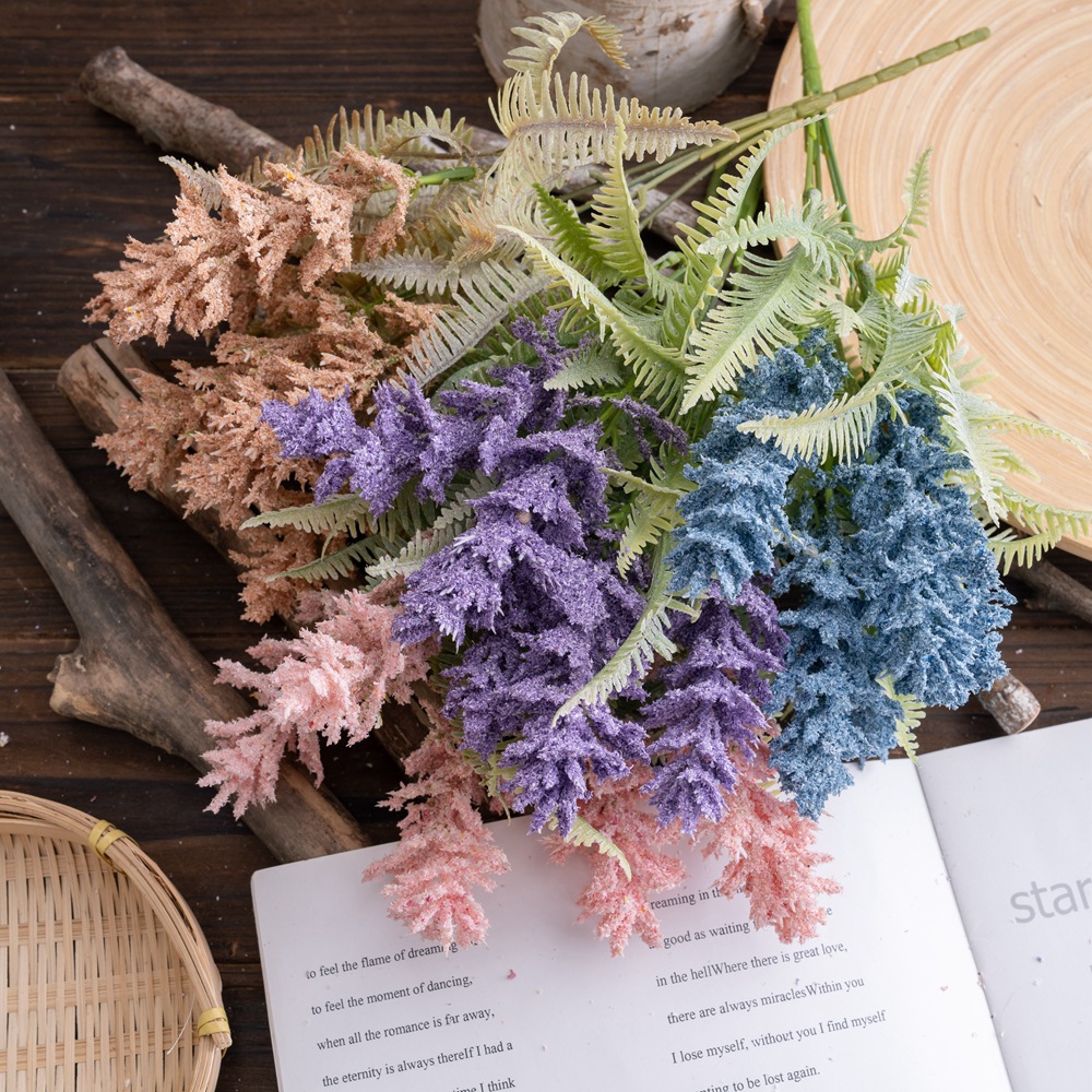 Hand-holding flowers towards snow and starry flowers, artificial flower manufacturer for home decoration, rose wall fake flowers, cross-border CL10005