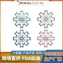 加工定制跨境鏤空硅膠餐墊食品級防燙桌墊創意隔熱鍋墊硅膠餐墊