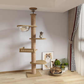 通天柱猫爬架大型猫别墅猫窝猫树太空舱猫玩具一体不占地实木跳台